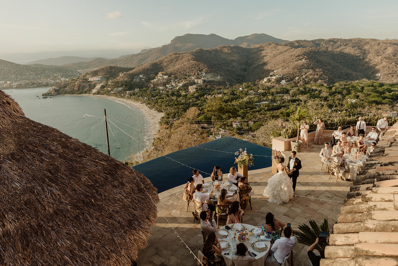 a destination wedding reception at a villa in Zihuatanejo