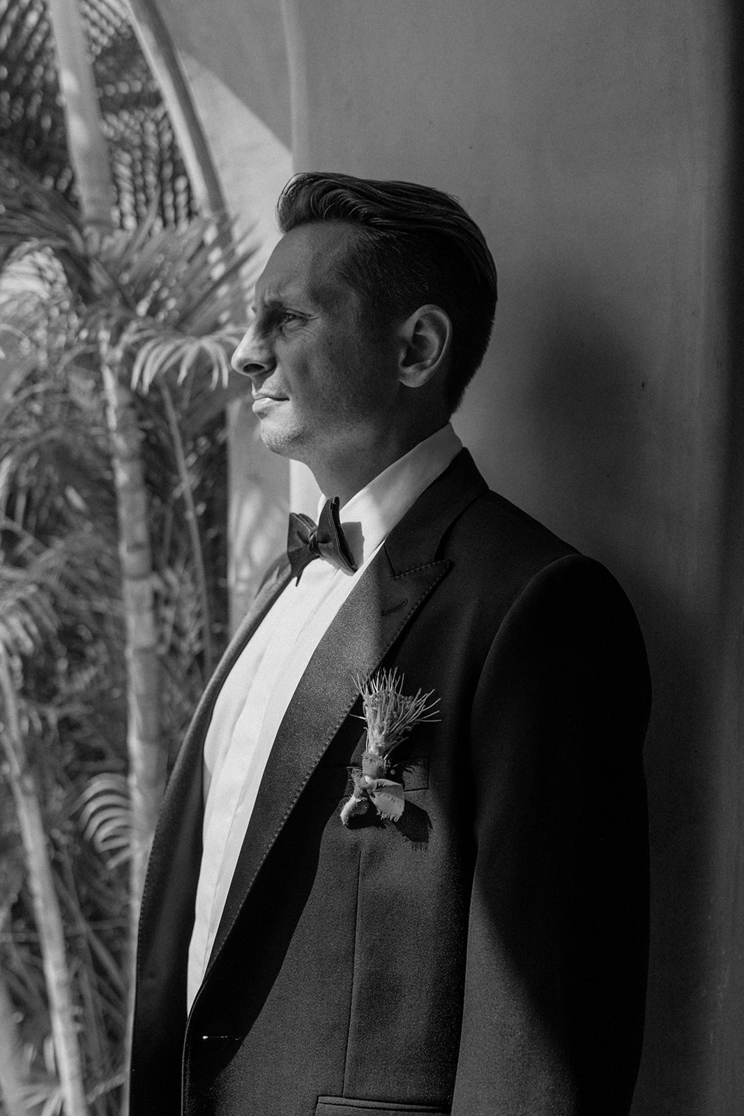 groom wears Celine tuxedo for his wedding in Mexico