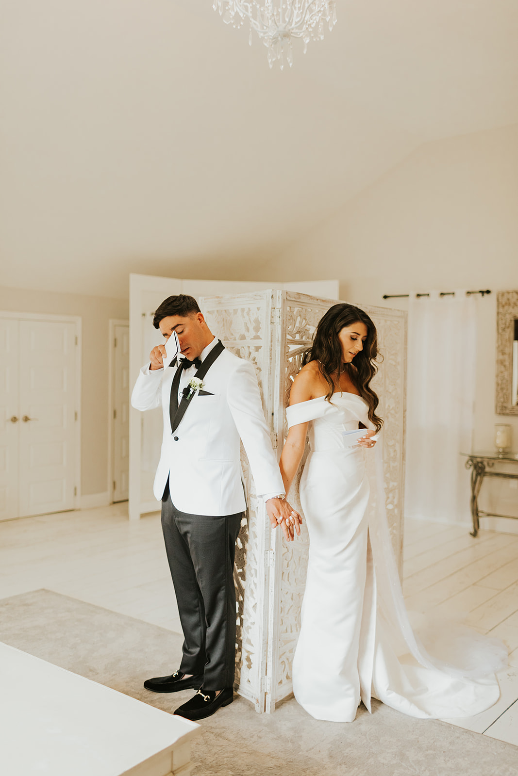 Bride and Groom say emotional private vows before their ceremony