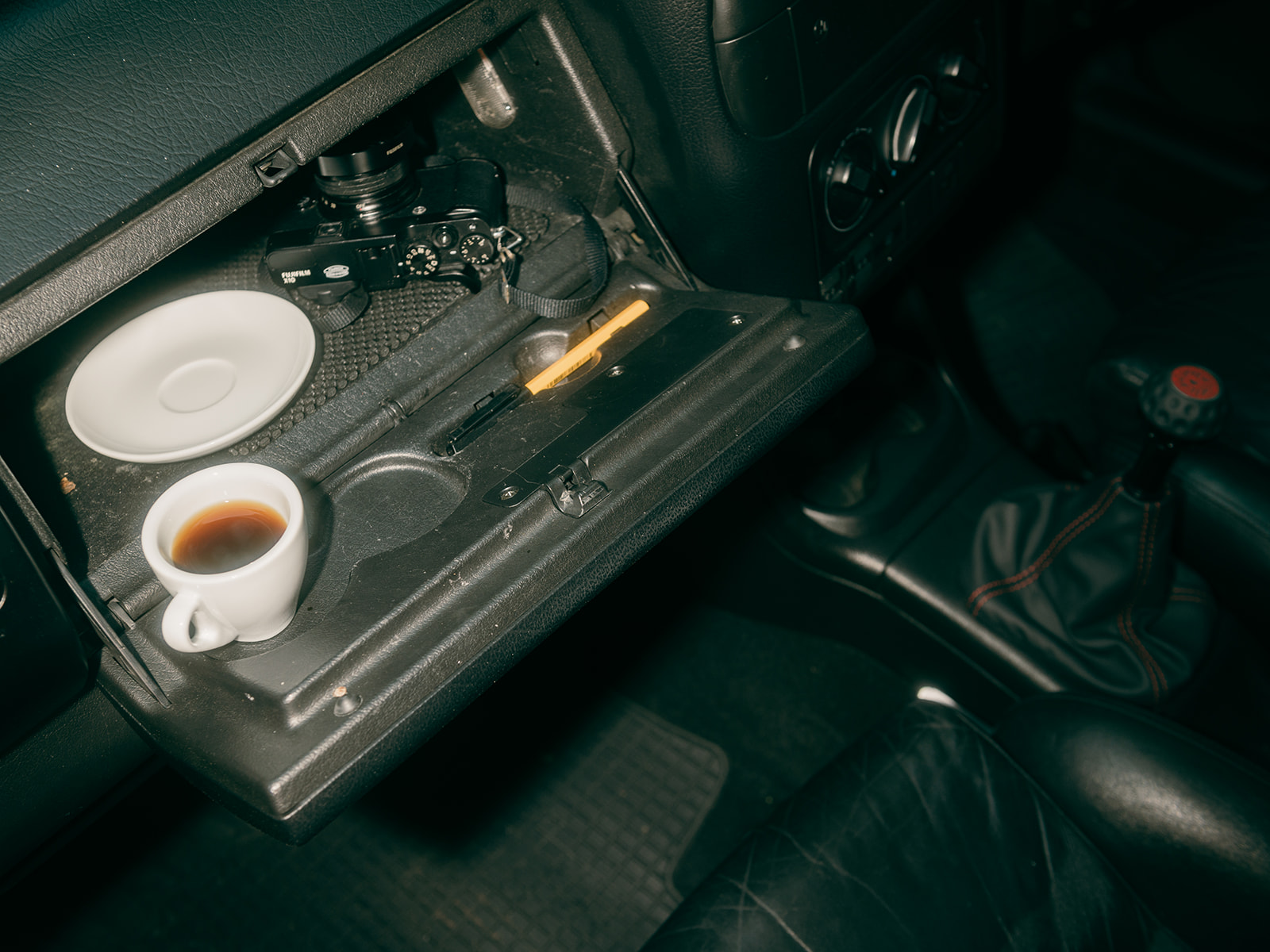 espresso coffee cup holder in a Volkswagen mk3 gti