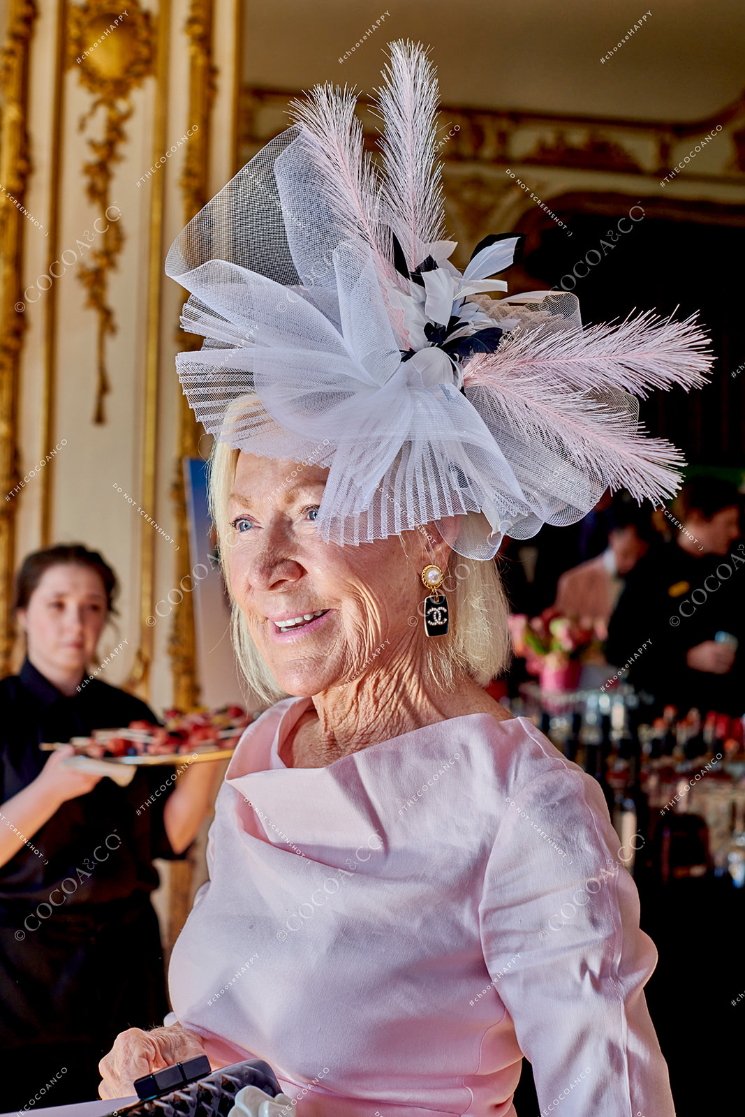 Event guests in Ochre Court Mansion in Newport, RI at Star Kids' 2023 Kentucky Derby Gala captured by Cocoa & Co 