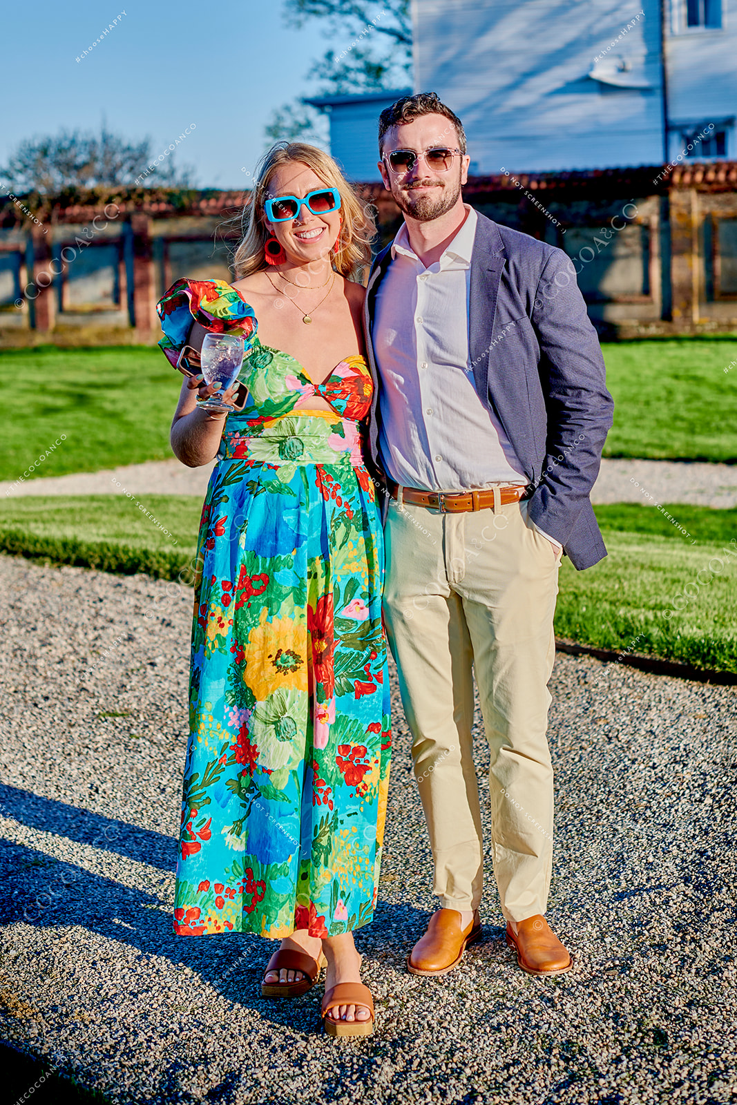 Event guests on the lawn of Ochre Court Mansion in Newport, RI at Star Kids' Kentucky Derby Gala captured by Cocoa & Co 
