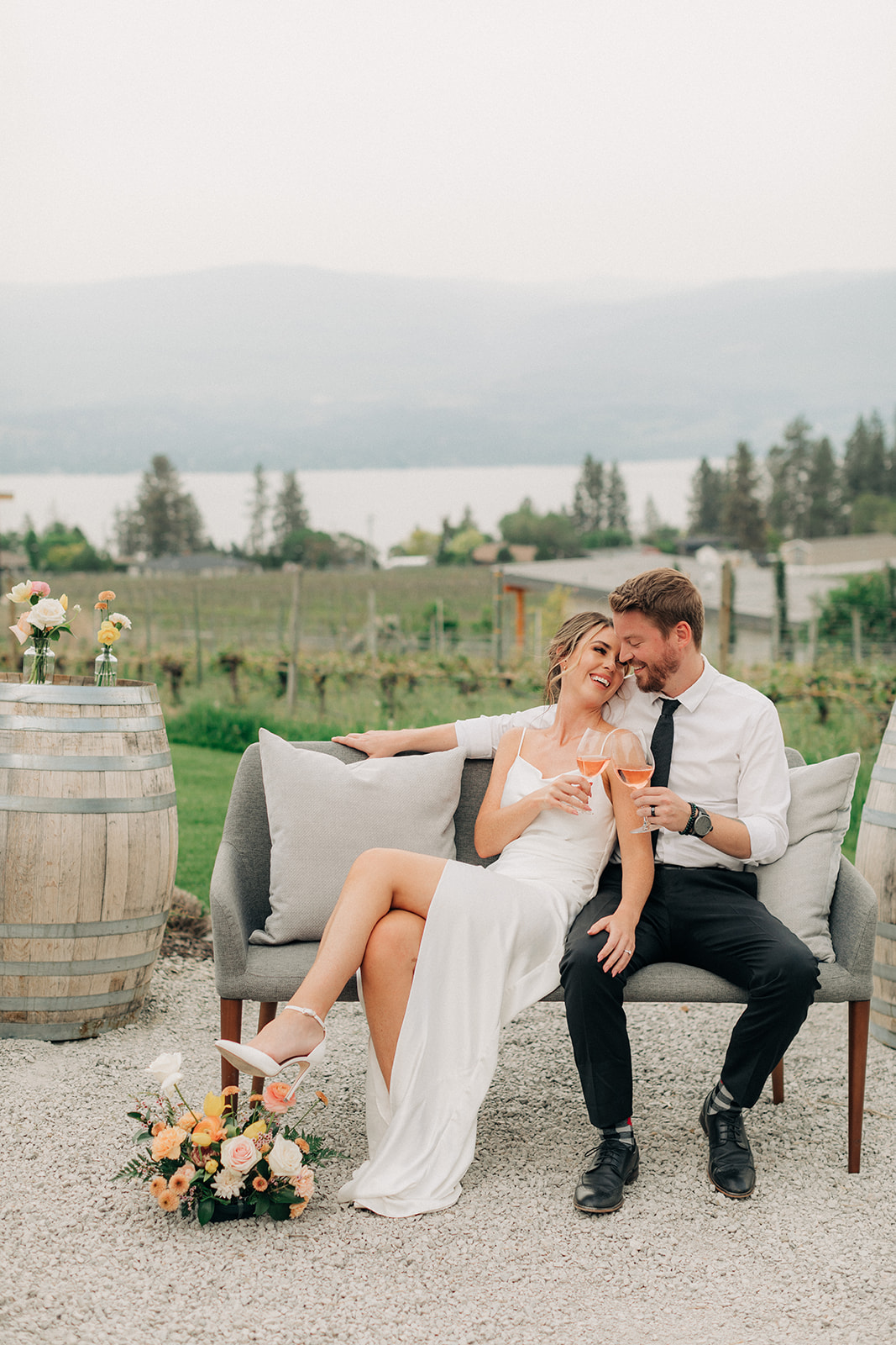 Couple married at Mt Boucherie Estate Winery in Kelowna BC.