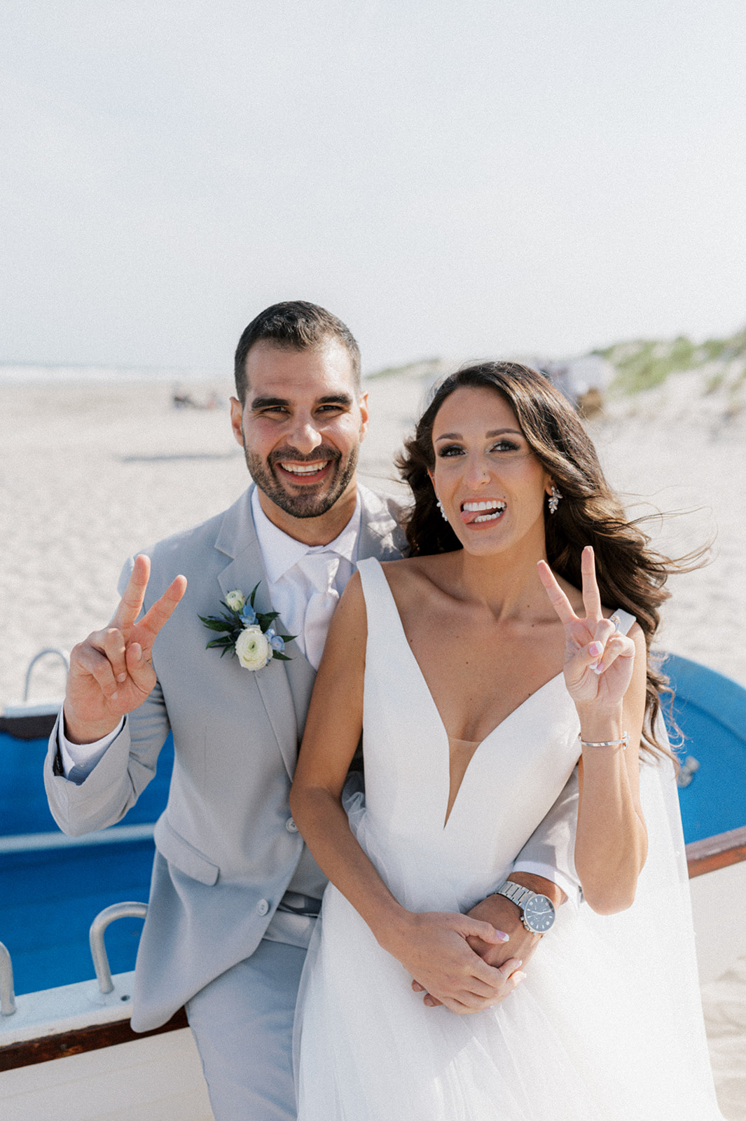 Bride and groom beach portraits at Icona Avalon Wedding 