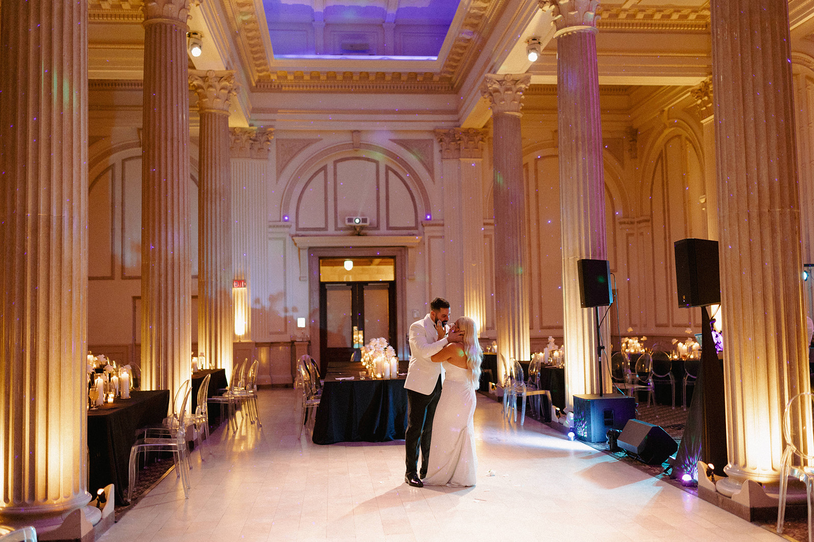 newlywed couple intimate last dance Old Hollywood wedding at the Treasury in St Augustine FL