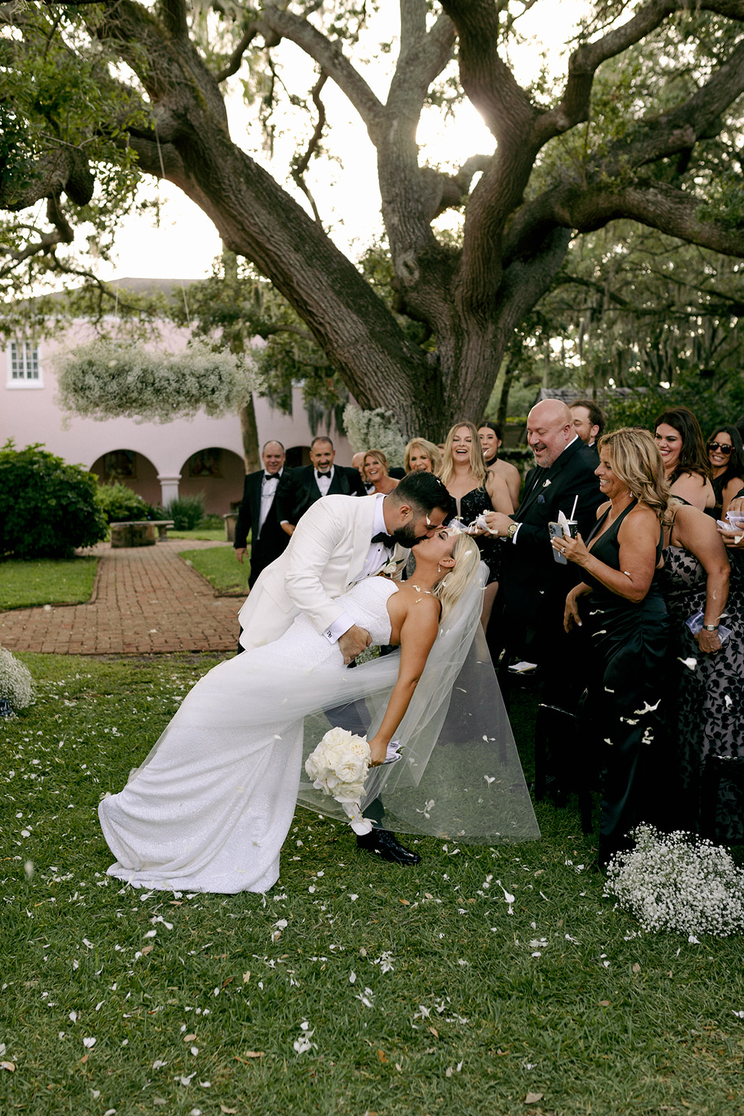 newlywed couples first kiss Oldest House wedding ceremony in St Augustine FL