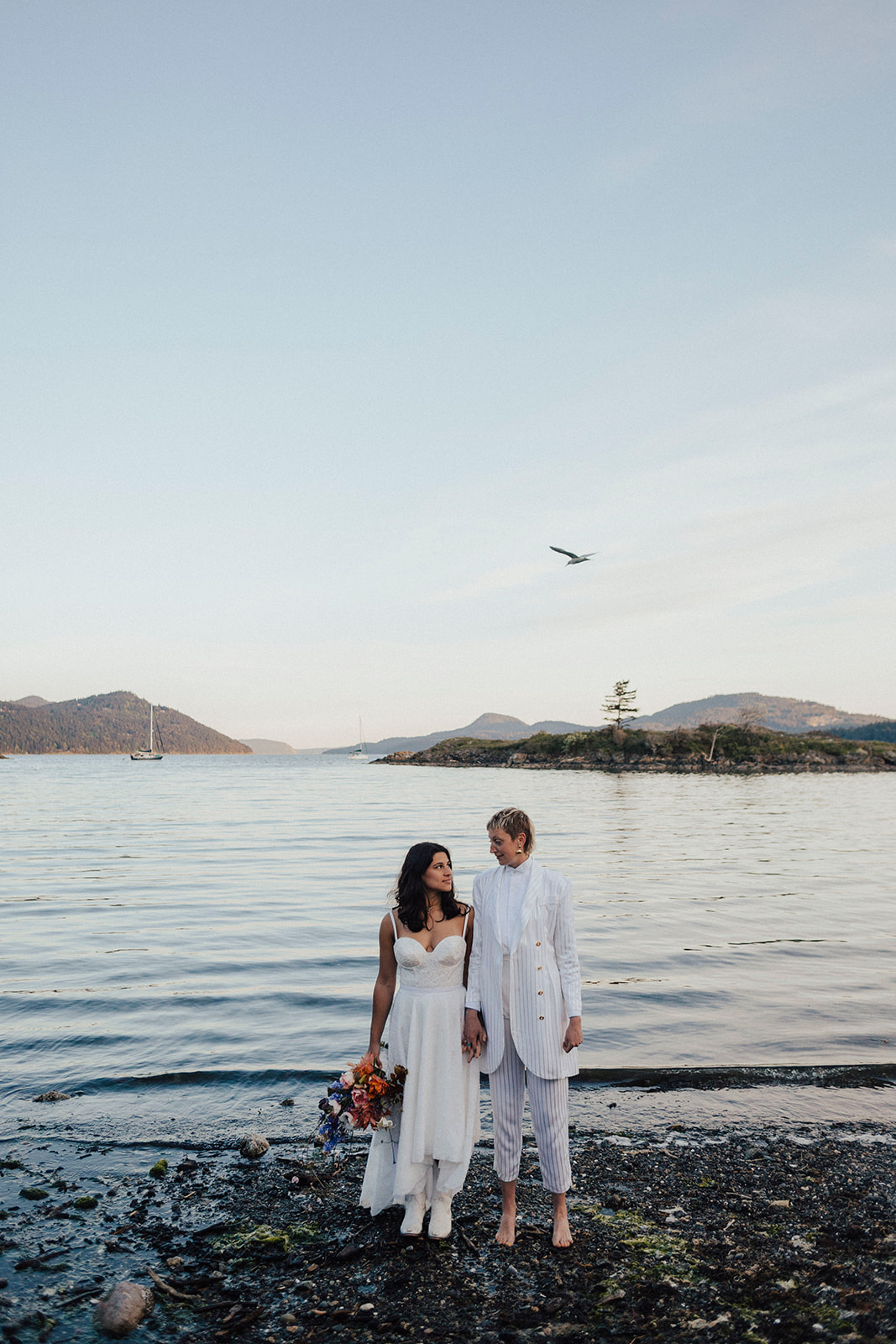 Intimate Elopement at Outlook Inn on Orcas Island. Eastsound Wedding in the San Juan Islands. Vintage styling