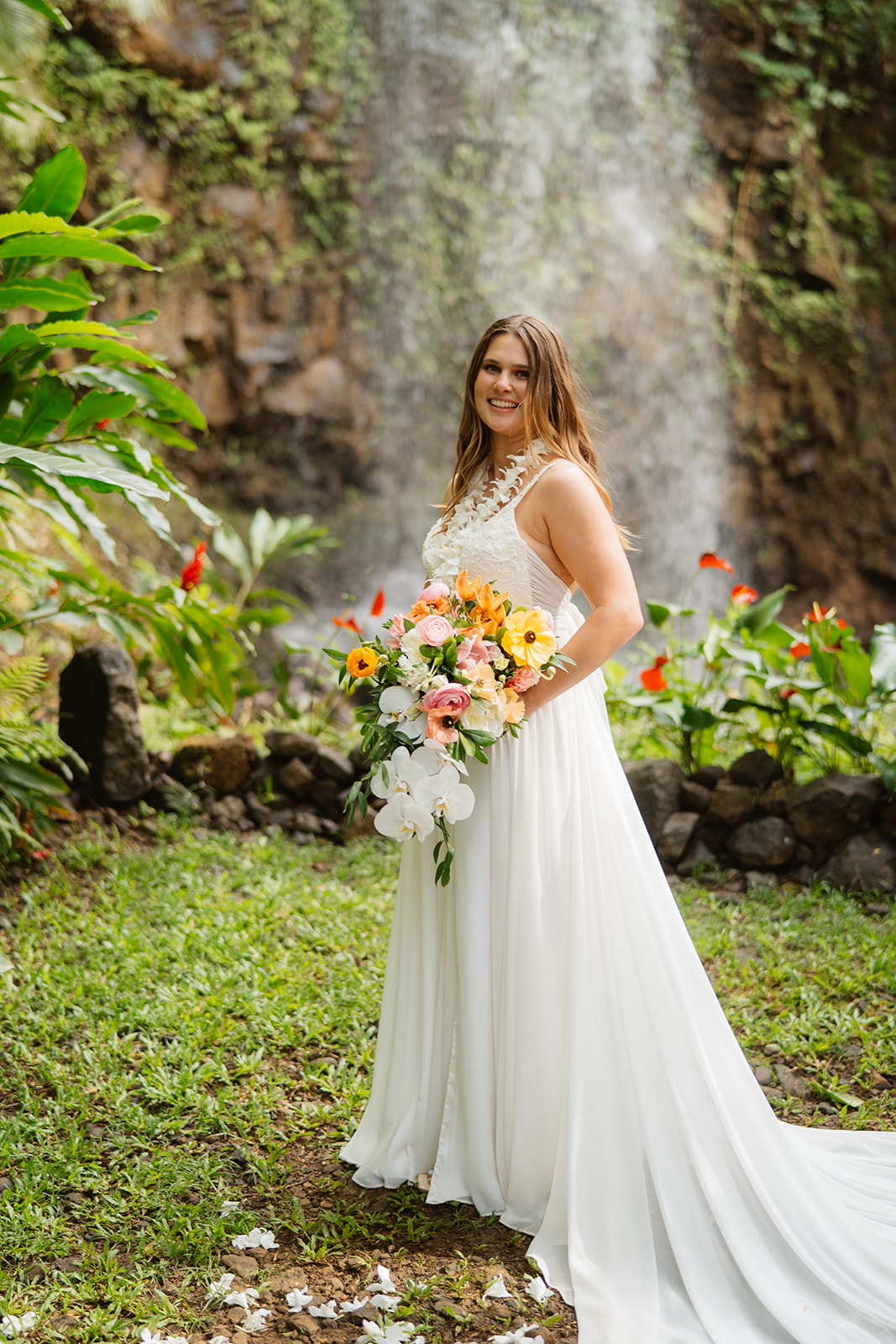 Kauai waterfall elopement