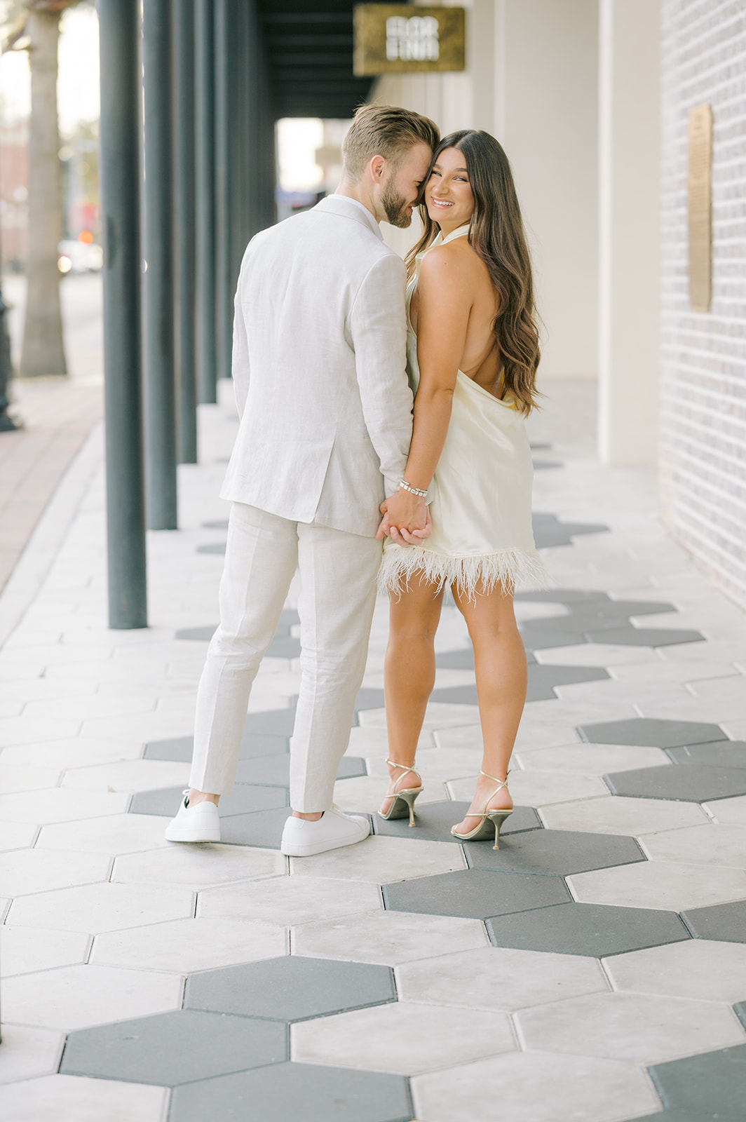 "Breathtaking view of Ybor City during Hailey and Jeff's engagement shoot"
