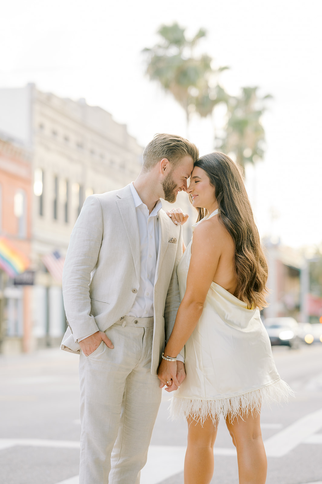 "Classic architecture of Ybor City enhancing the couple's love story"
