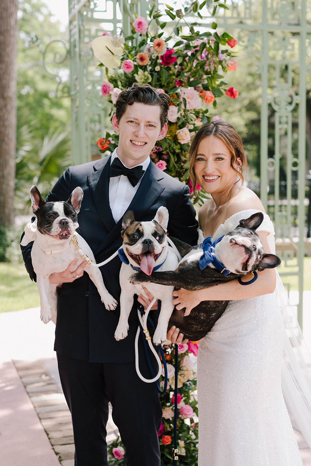 Derbes Mansion Wedding in NOLA with French bulldogs