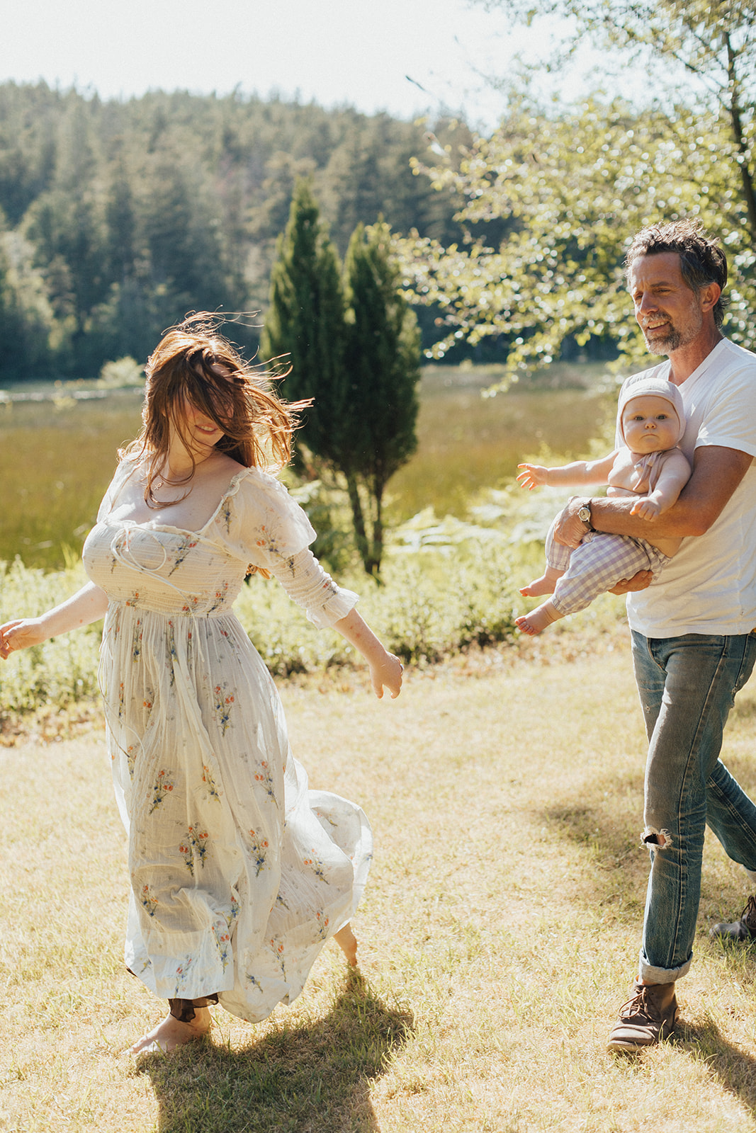 Intimate, at-home family portrait on Orcas Island