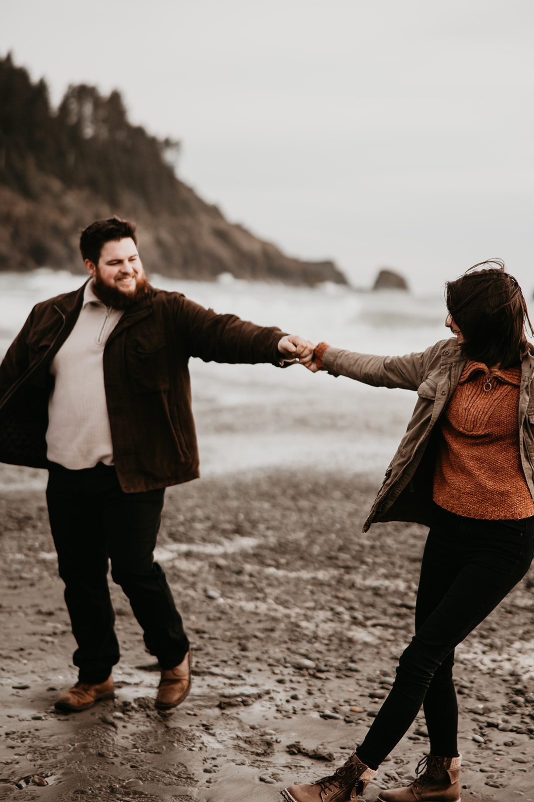 Natural beauty of Olympic National Park captured at La Push engagement session
