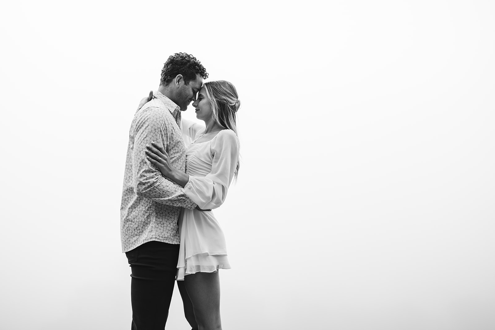 Ethereal foggy cliffside engagement session in Nashville, Tennessee