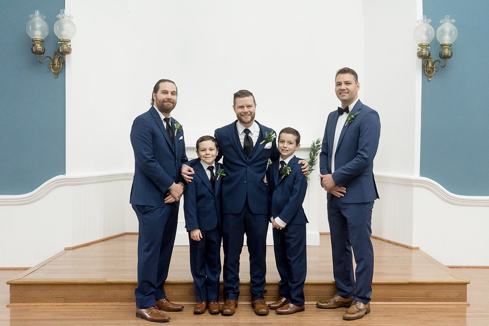 grooms mens photos on church alter at port gamble wedding