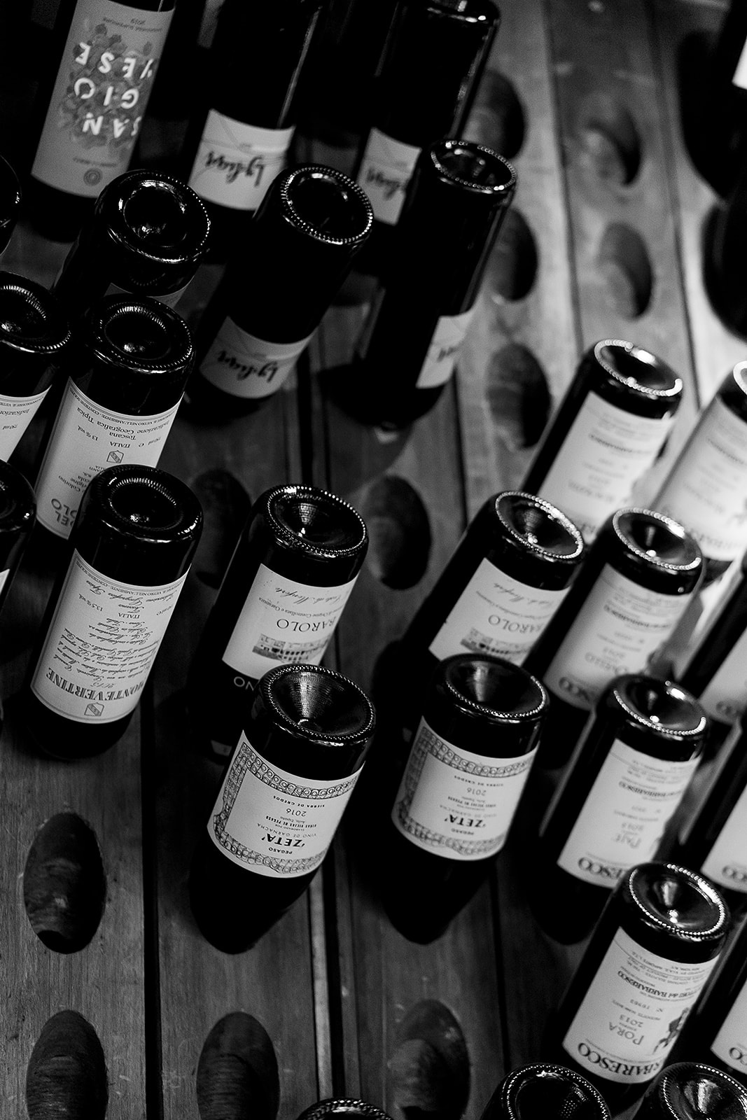 wine bottles on display at Stone Burner in Hotel Ballard