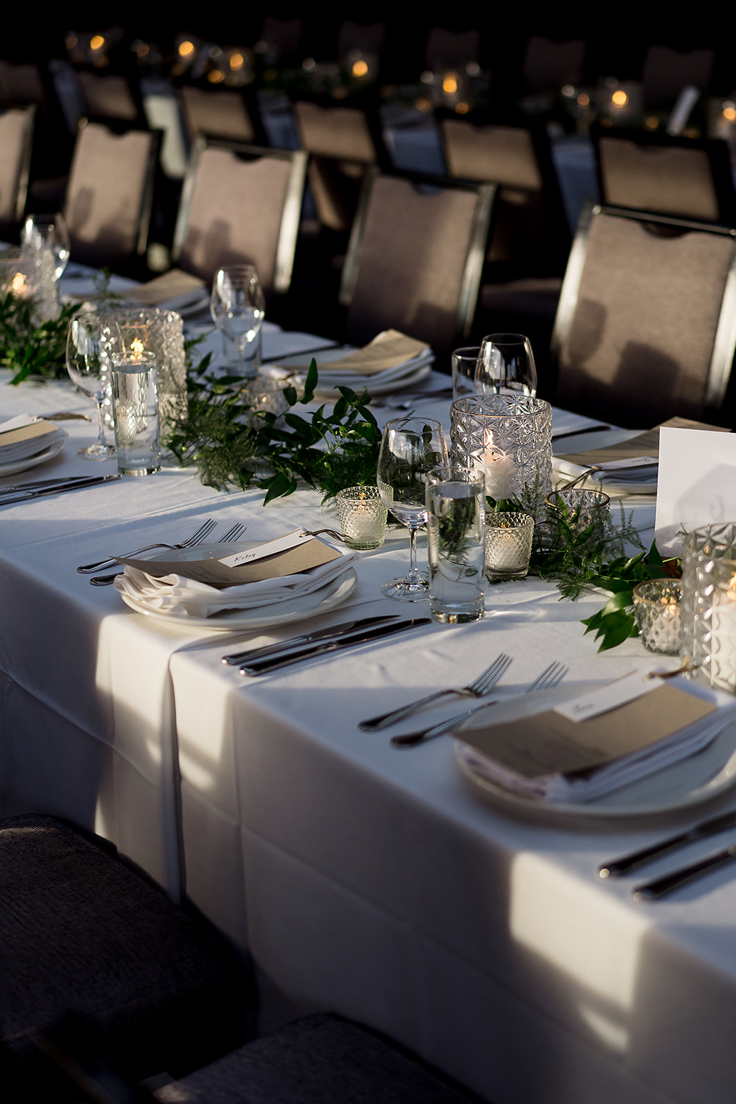 tables settings for Olympic Rooftop Pavilion Wedding reception