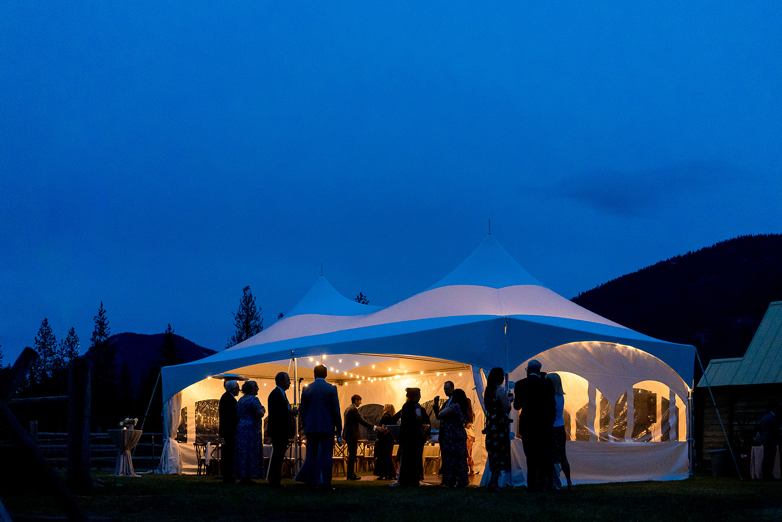 Mazama Ranch House Wedding reception tent