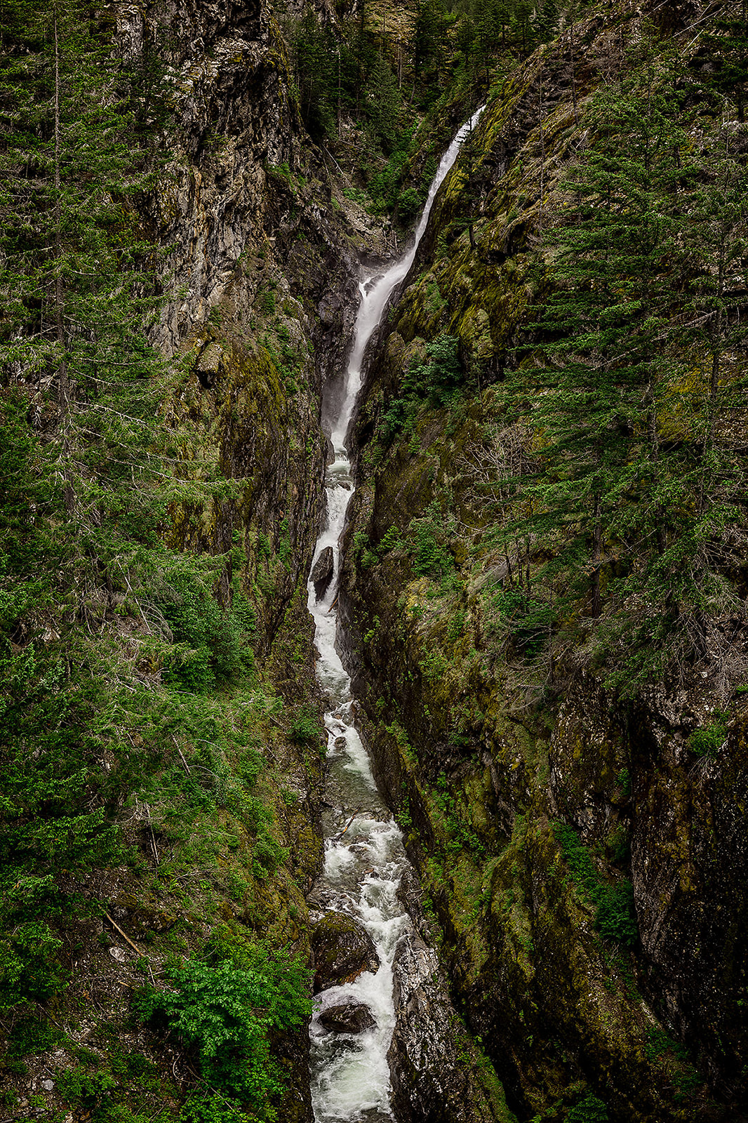 water fall in the North Cascades National Park on the drive to Mazama