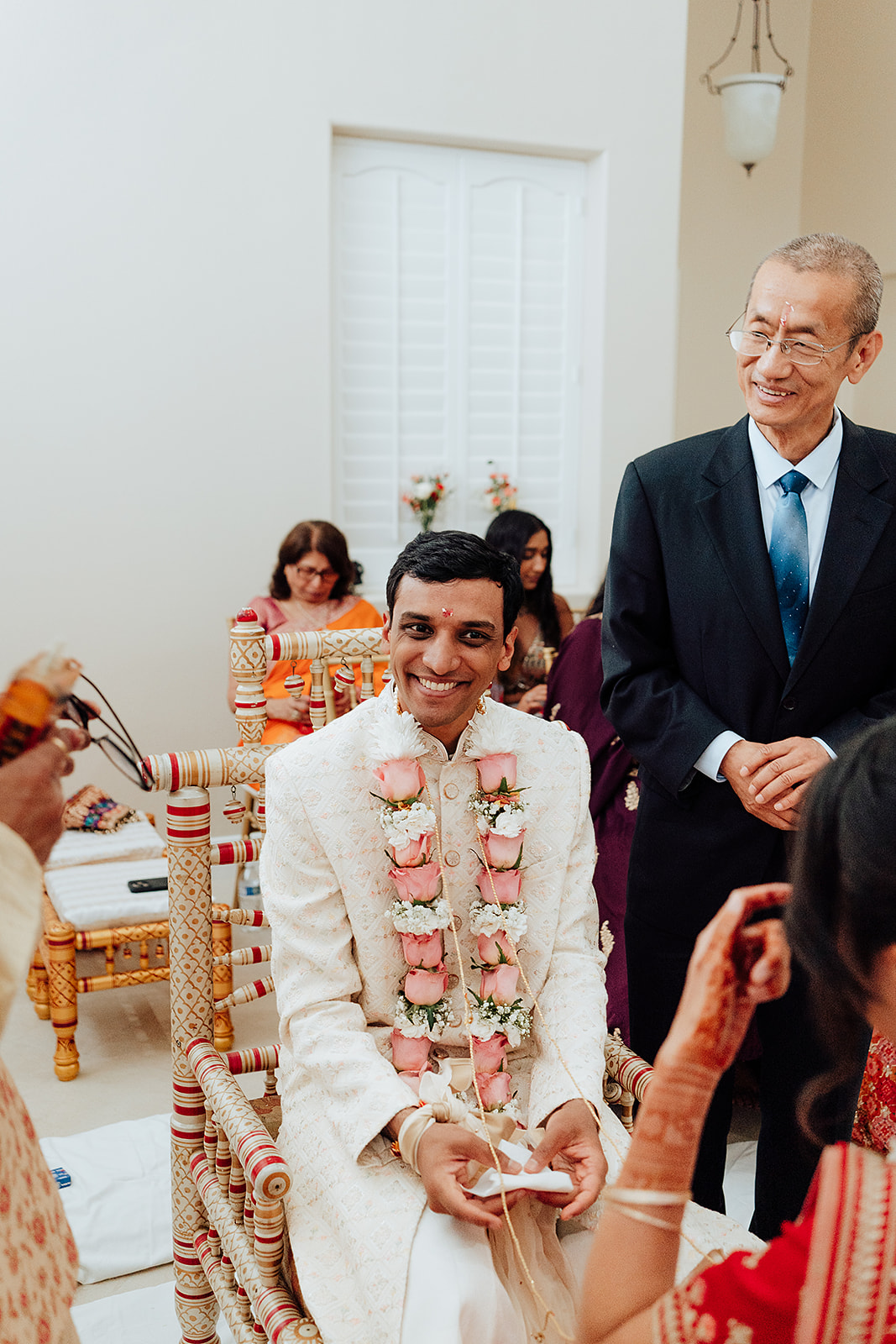 Orange county Indian wedding photography with traditional rituals wedding flowers father of the bride 