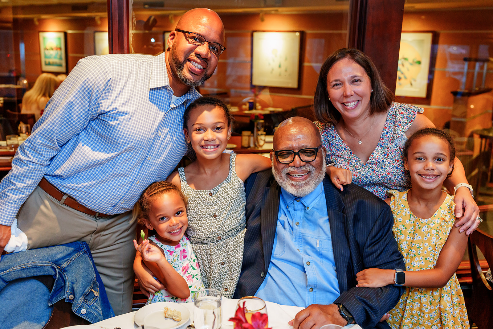 Charles Richards and family at his retirement ceremony in Annapolis Maryland at Carrol's Creek Café