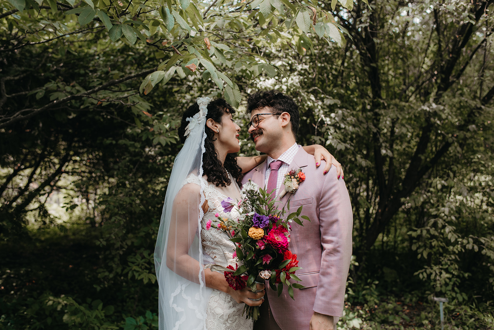 Eclectic, fun Jewish Wedding at the Varsity Theatre and Botanical Gardens in Chapel Hill