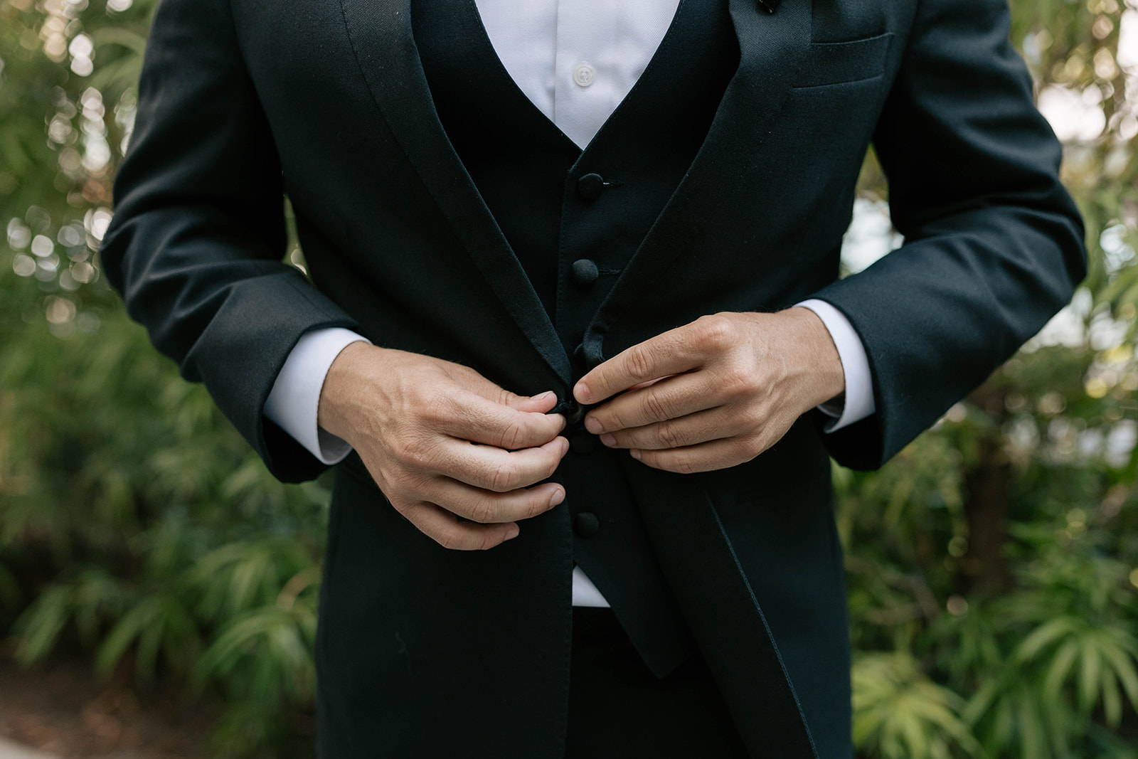 socal placentia california wedding alta vista country club black and white tux suit tie rose boutonniere getting ready