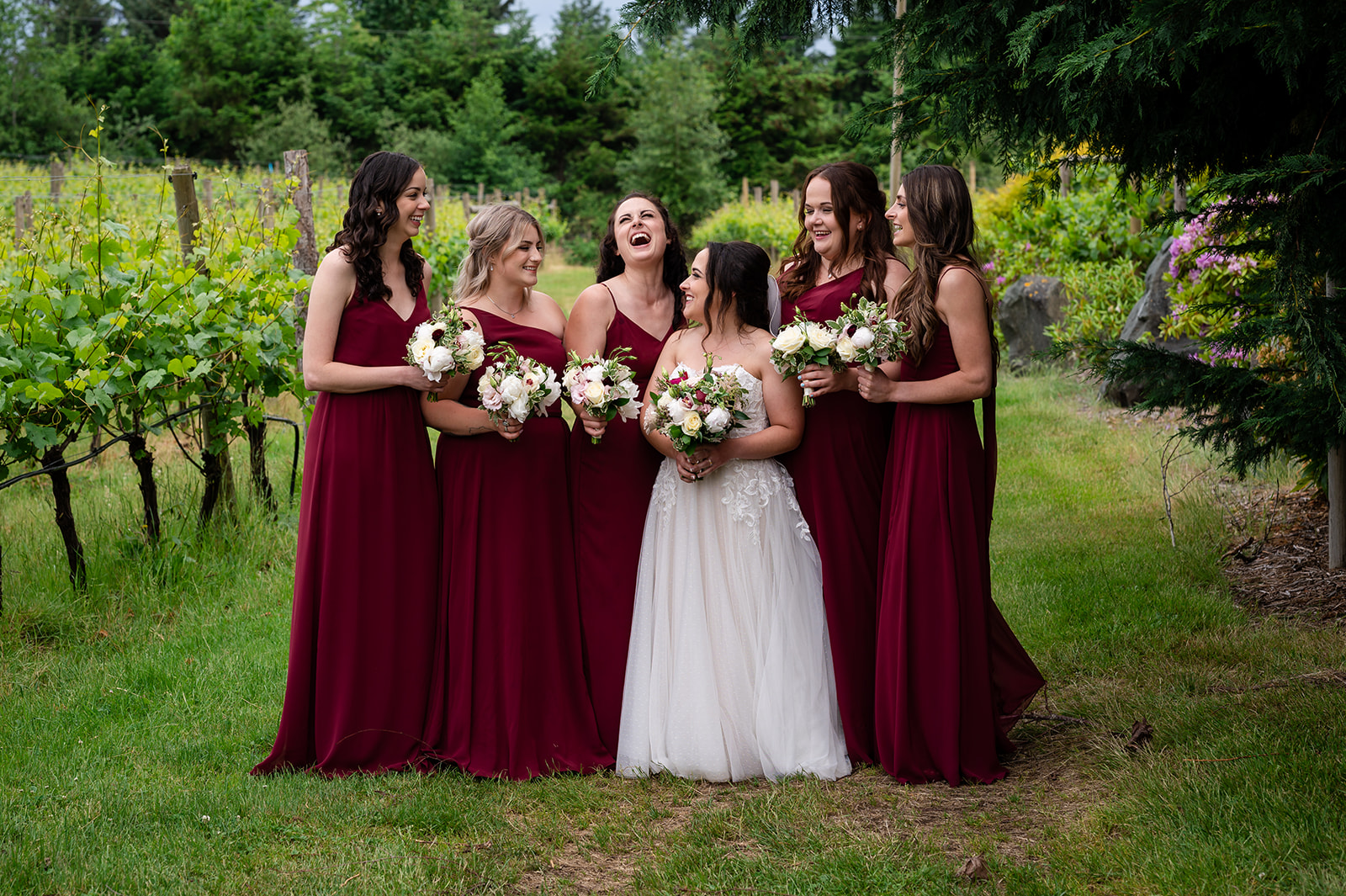 Bridal portraits at Wedding  at 40 Knots Winery on Vancouver Island