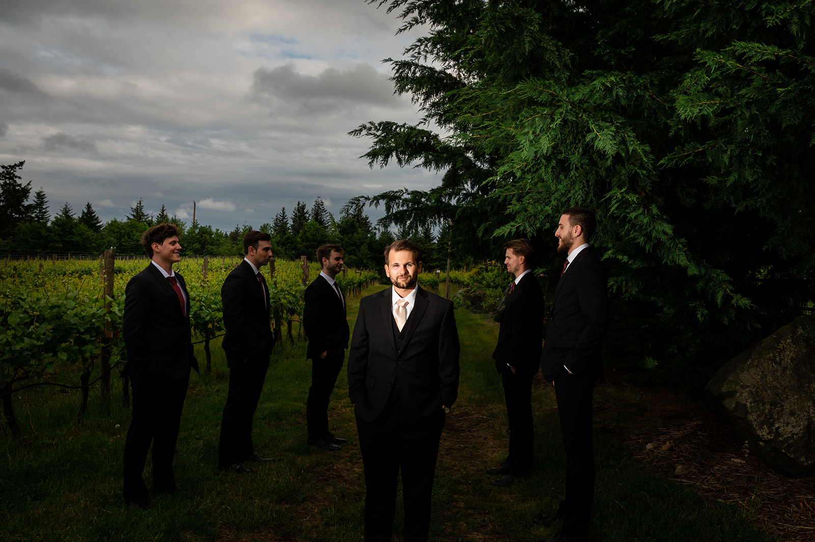 Bridal portraits at Wedding  at 40 Knots Winery on Vancouver Island