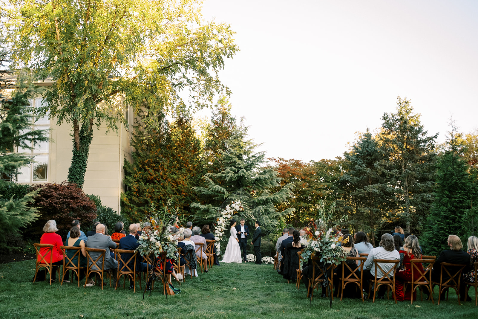 Maryland private residence backyard wedding ceremony