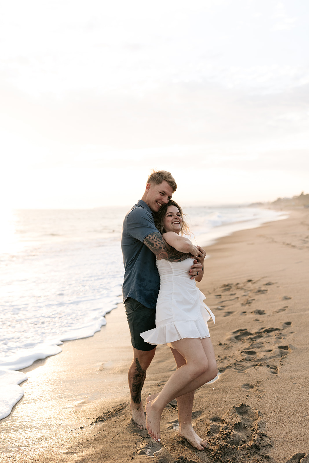 san clemente beach socal southern california engagement wedding photographer wedding photography white dress beach