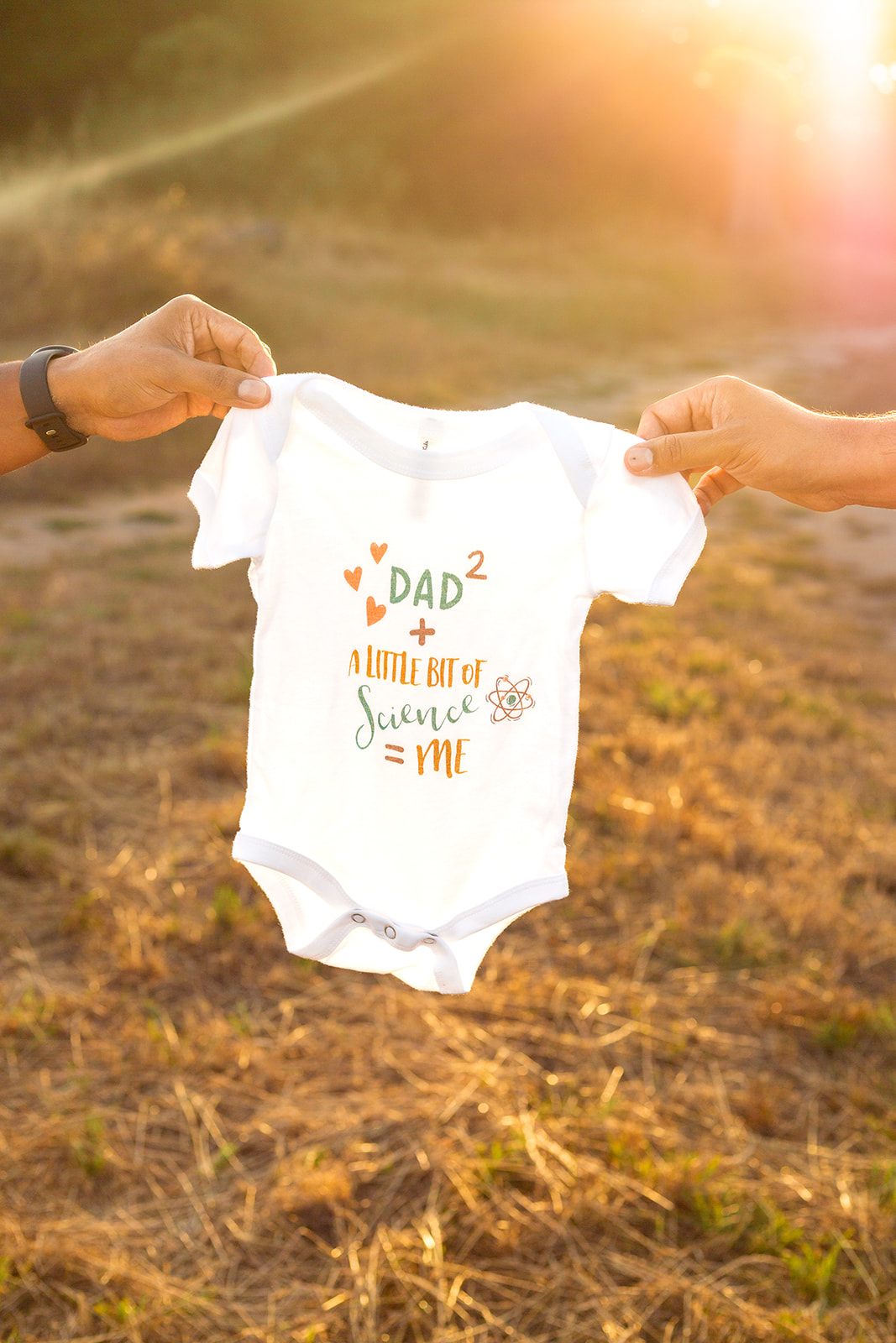 gay couple golden hour baby announcement