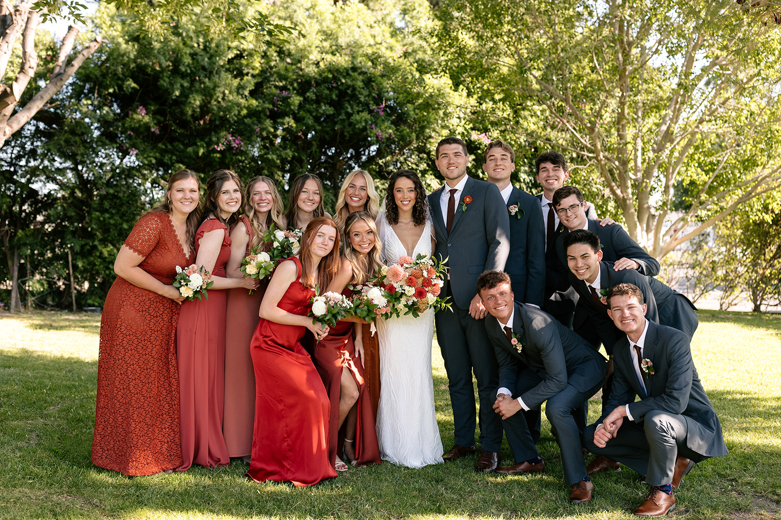 griffith house anaheim california socal orange county wedding bride groomsmen pictures navy blue suits sheath dress