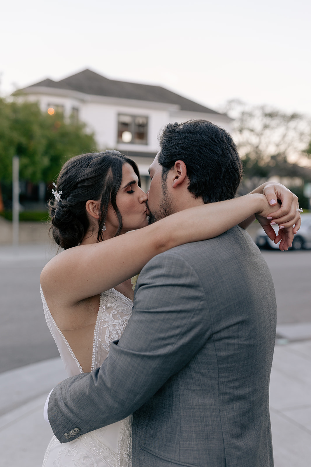 the perry house wedding monterey california bridal portraits first look romantic pictures poses ideas gray wedding suit