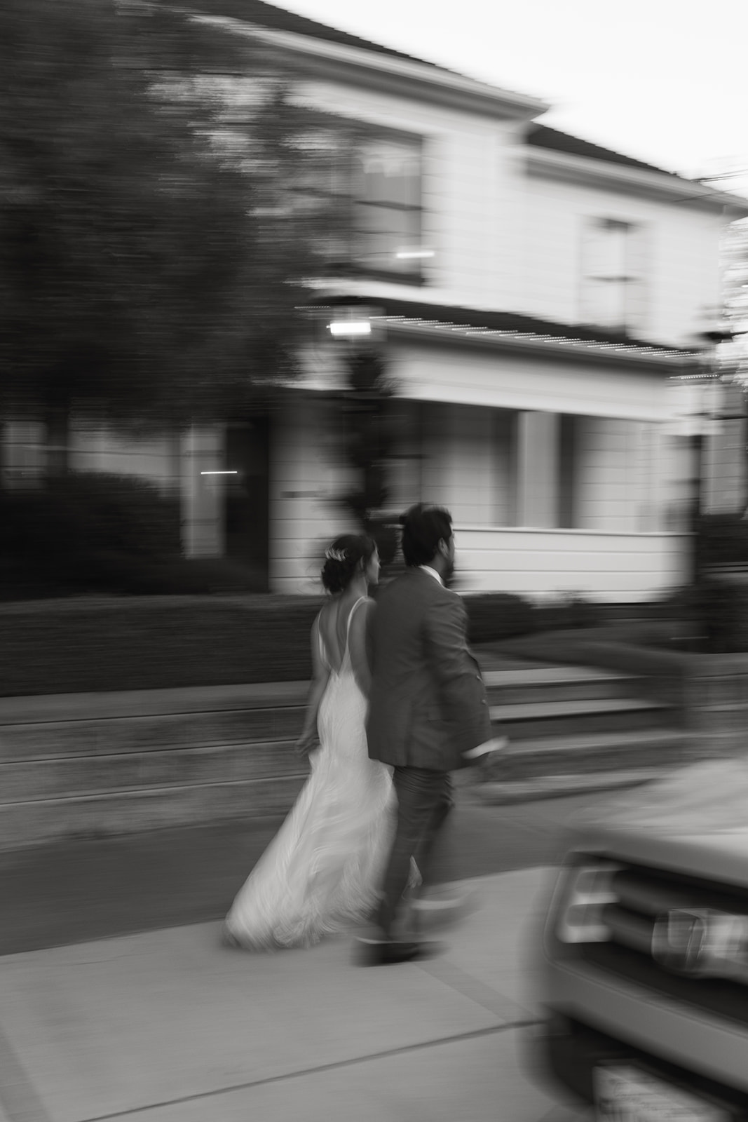the perry house wedding monterey california blurry wedding portraits photography black and white romantic poses
