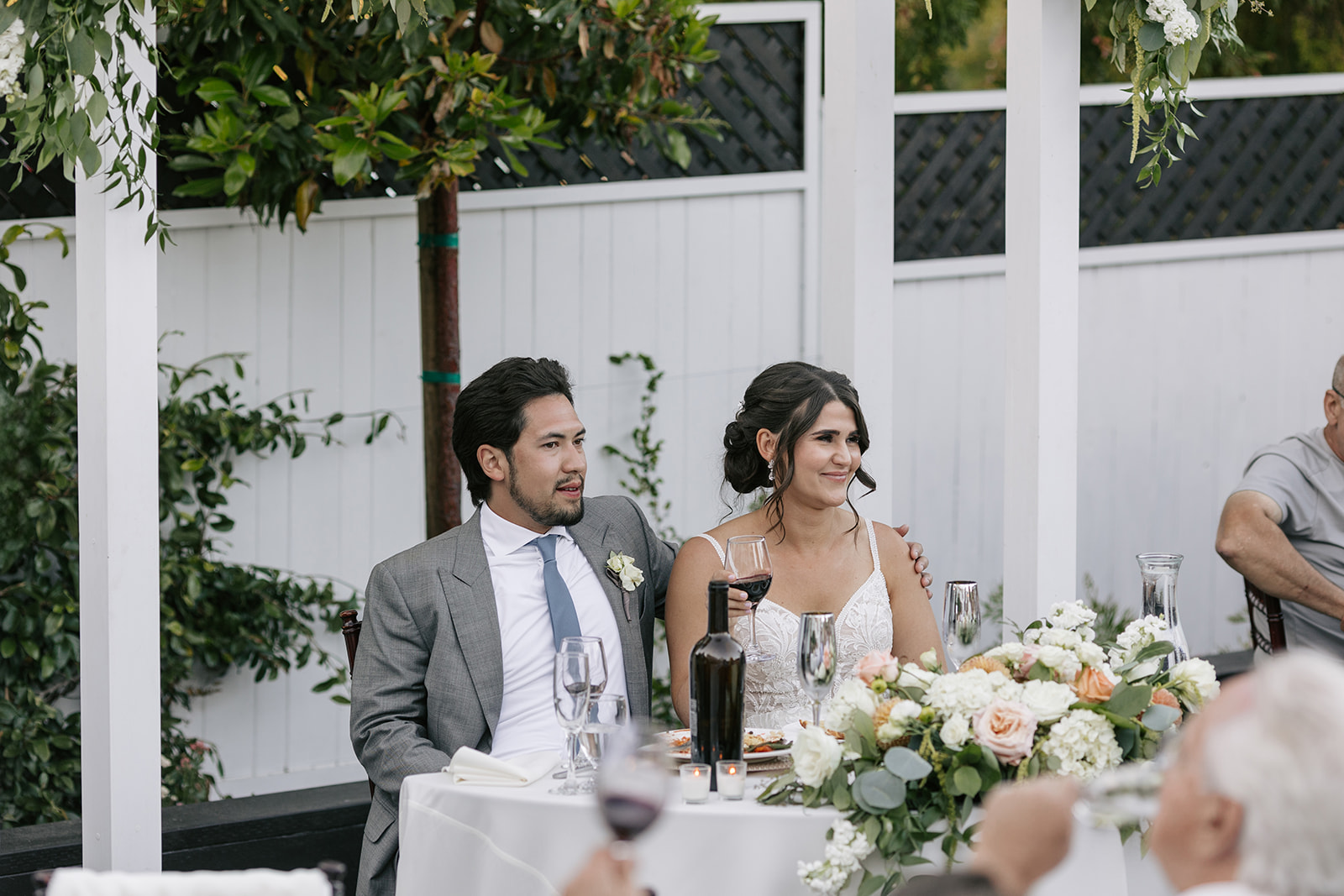 the perry house wedding monterey california outdoor reception bestman toast family toast reception ideas elegant