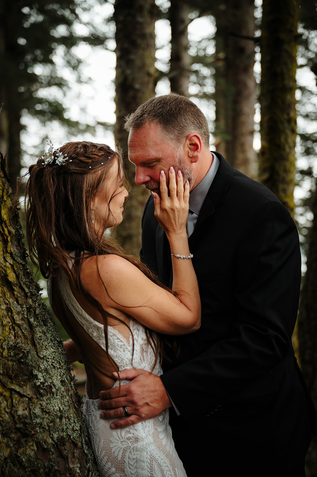 Romantic and intimate forest elopement in juneau alaska