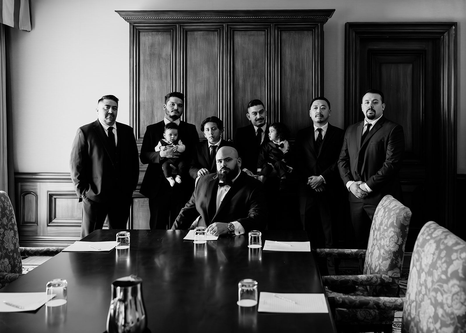 Black and white Groom and Groomsmen