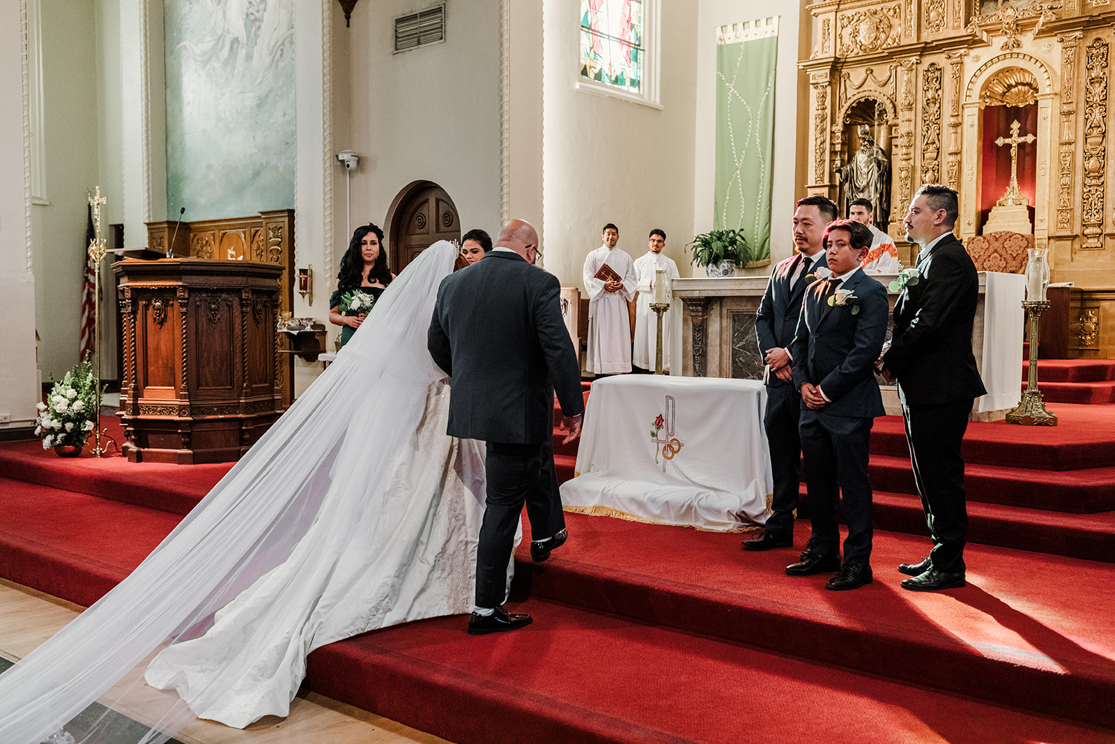Catholic Wedding Ceremony at Holy Family Catholic Church in Pasadena