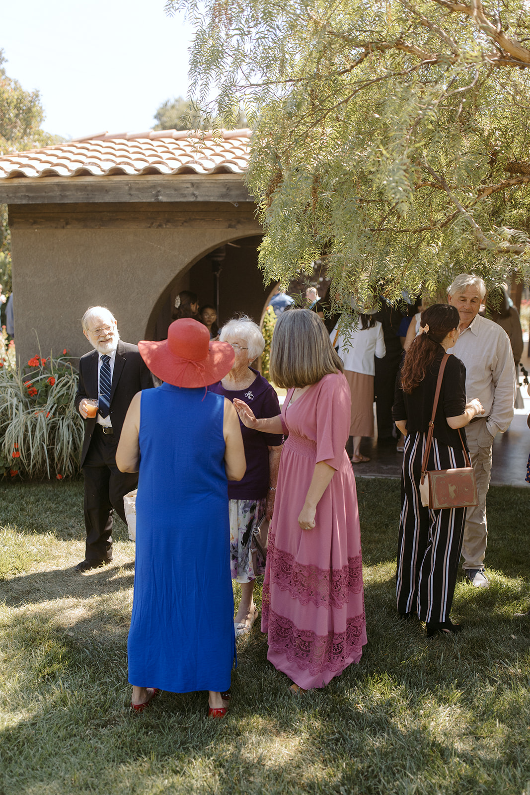 Guests arriving before ceremony at La Arboleda in California