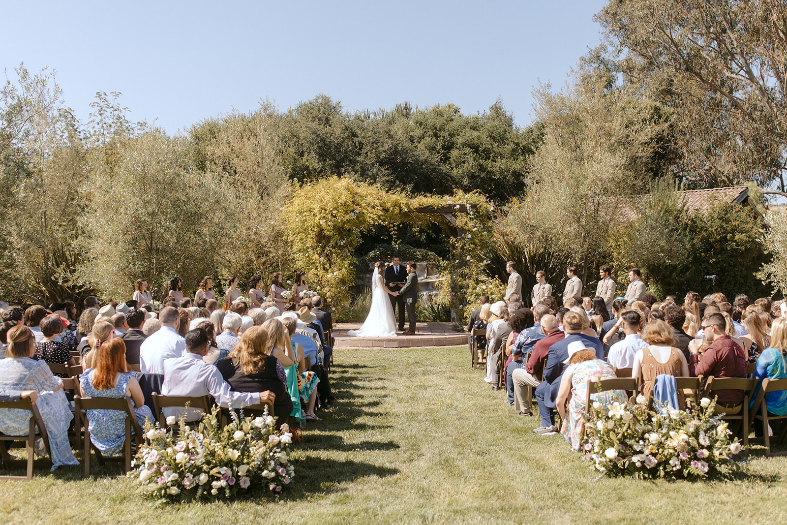 Wedding ceremony at La Arboleda in California 