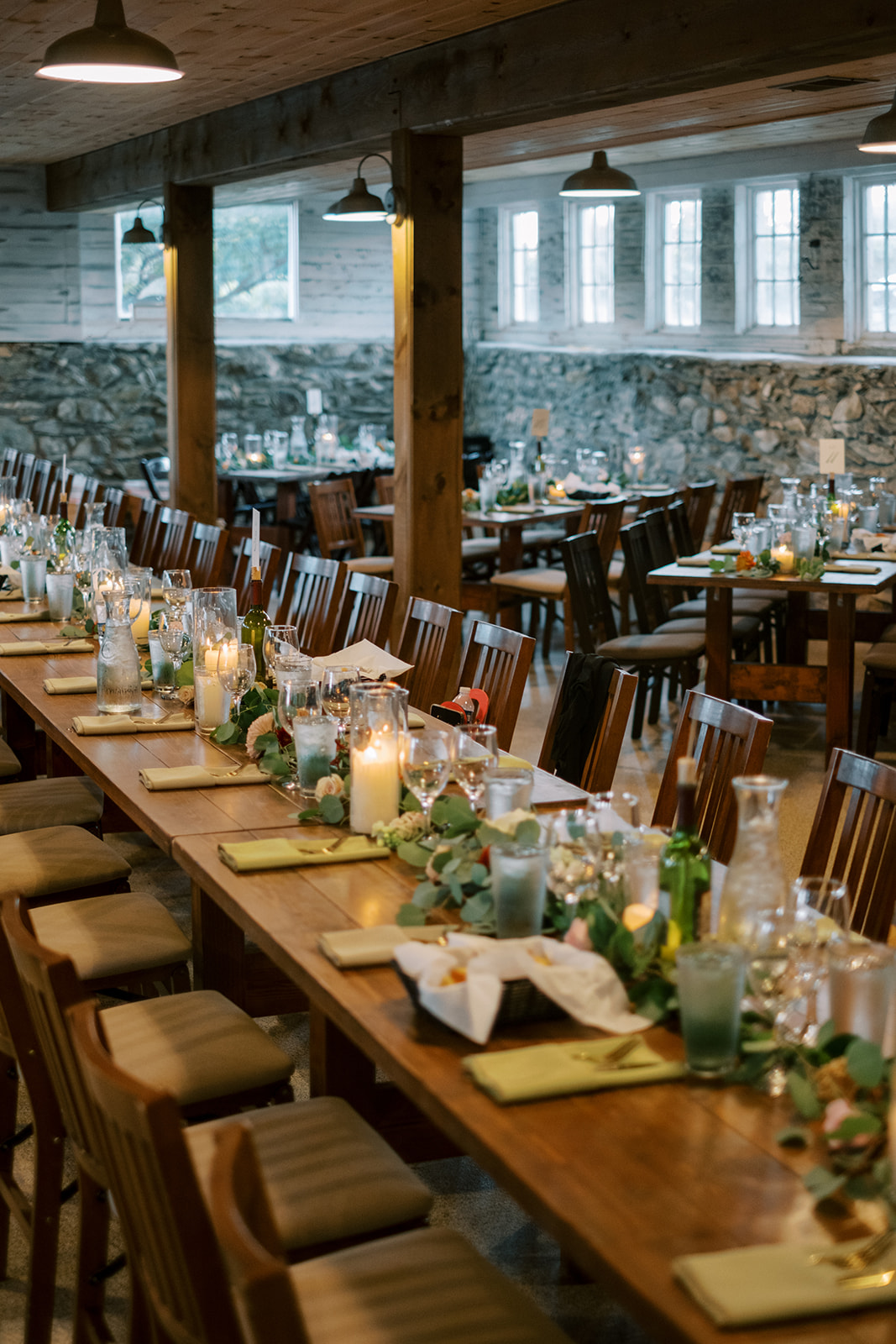 Reception details at the Barns at Hamilton Station Vineyards wedding venue