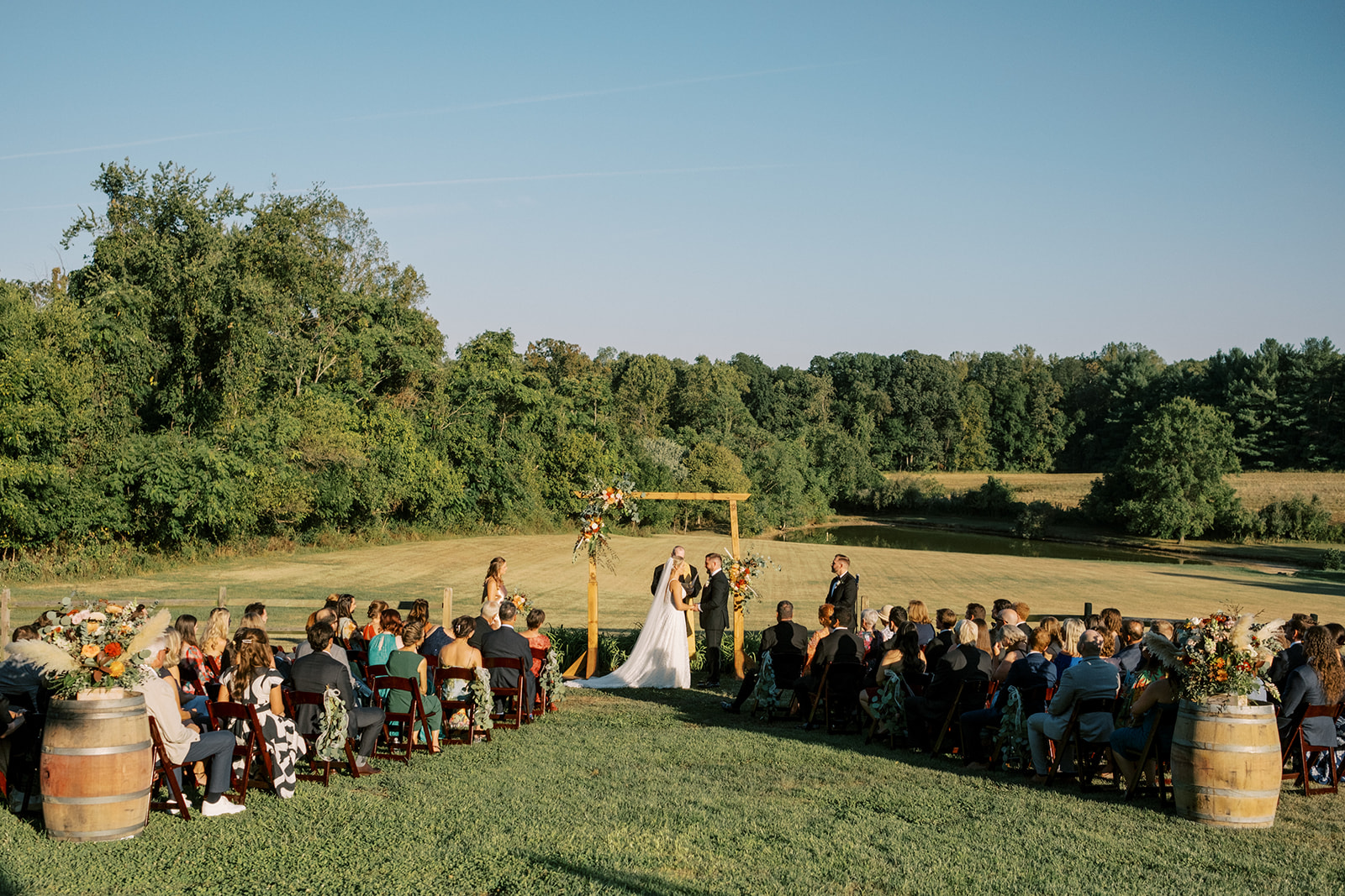 A Virginia farm wedding ceremony