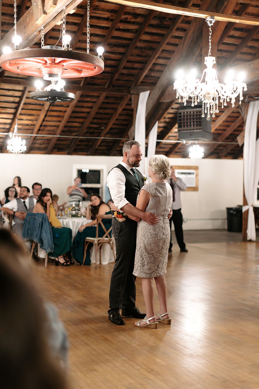 copper gables barn wedding roy washington state first dance last dance father daughter mother son couples dancing