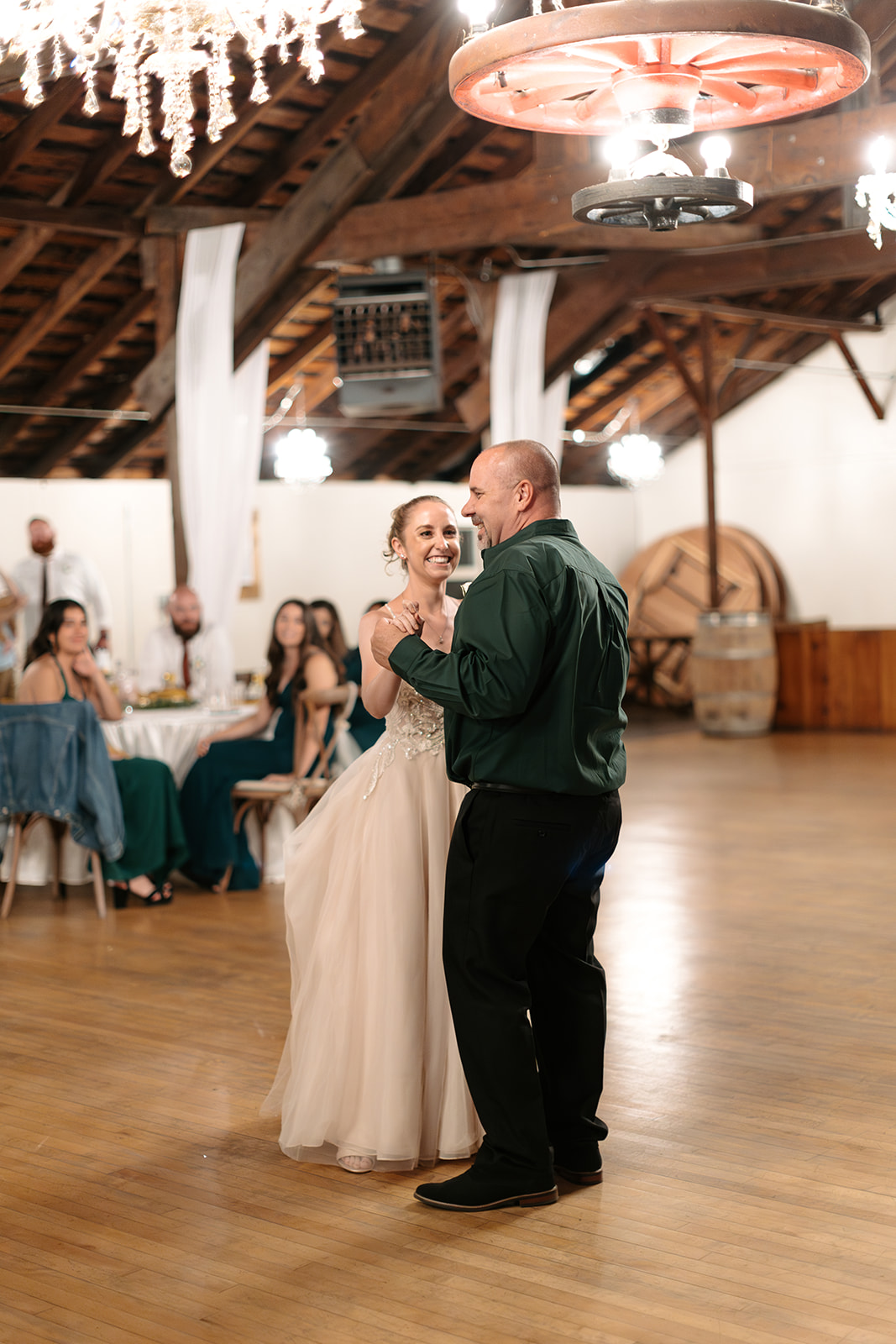 copper gables barn wedding roy washington state first dance last dance father daughter mother son couples dancing