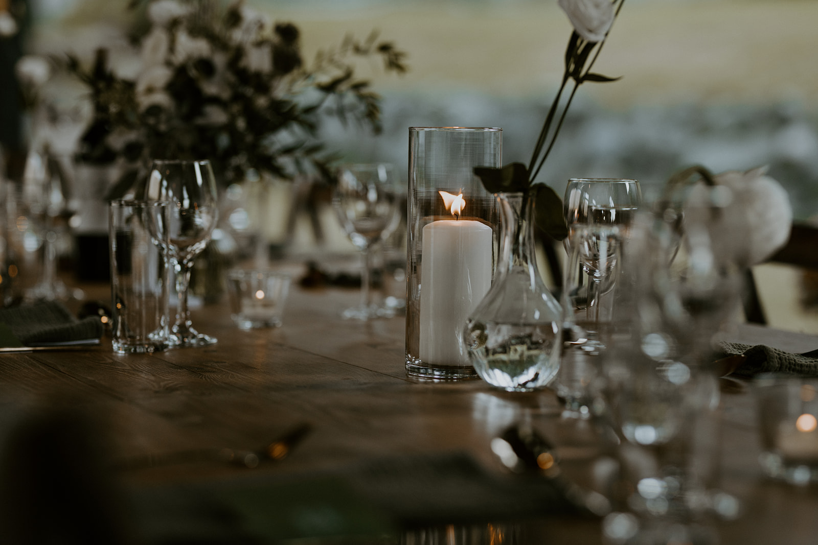 Modern and Rustic table decor Vancouver Wedding