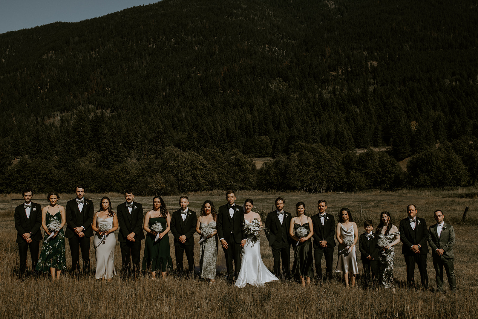 Summer Wedding Portraits in a field in Kamloops BC