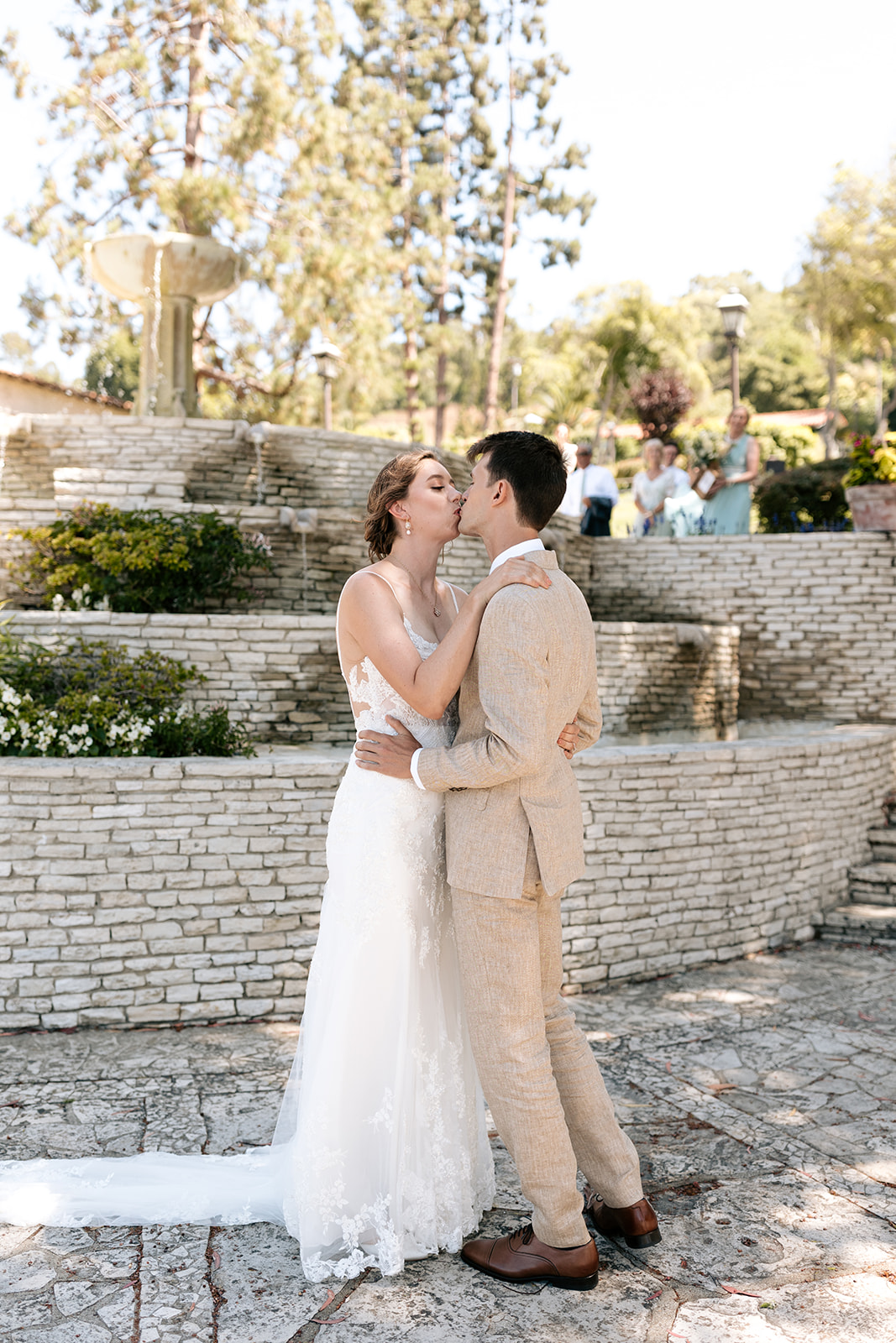 point vicente lighthouse wedding rancho palos verdes california first look bride and groom happy emotional hugging poses