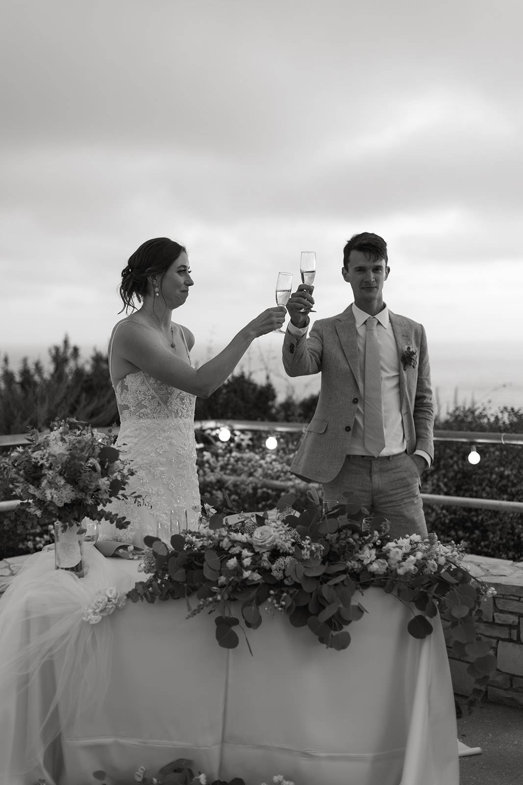 point vicente lighthouse wedding rancho palos verdes california bride and groom table parents toasts bridesmaid groomsme