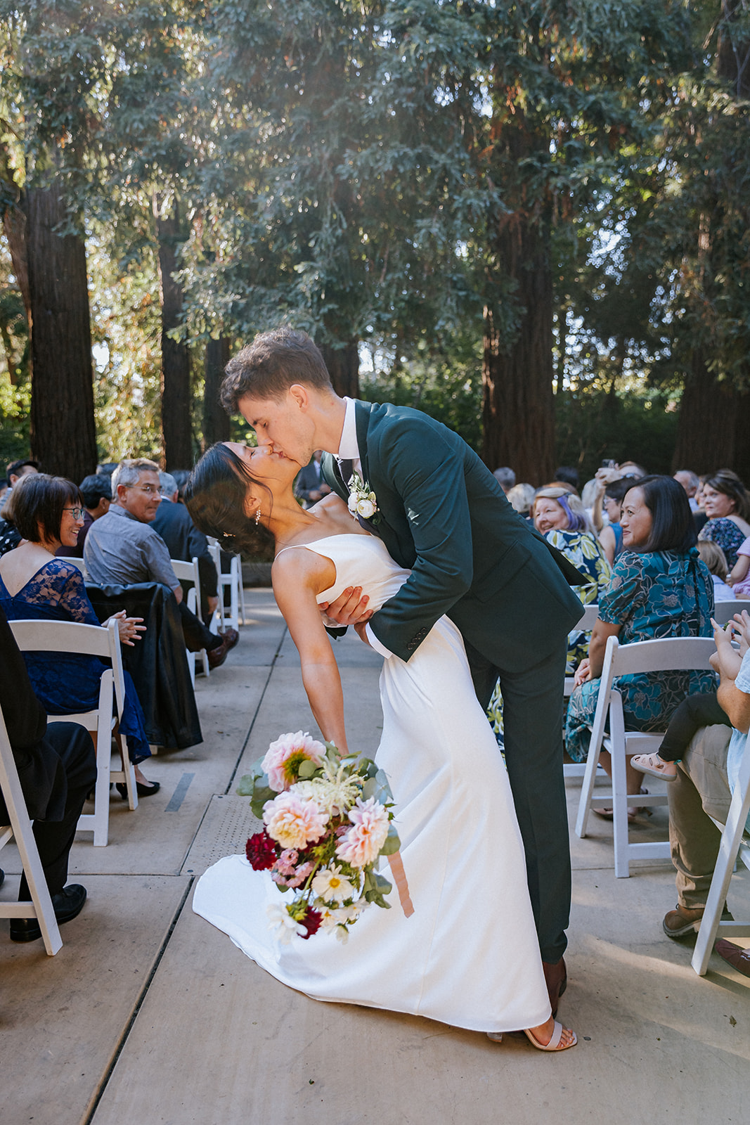 A couple who got married at Piedmont Community Hall in Piedmont California